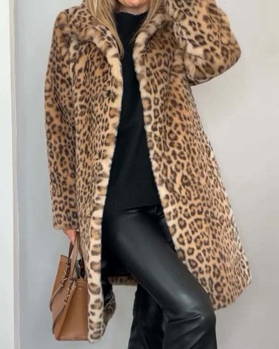 AtelierdeRocheParis™ | Veste longue à imprimé léopard
