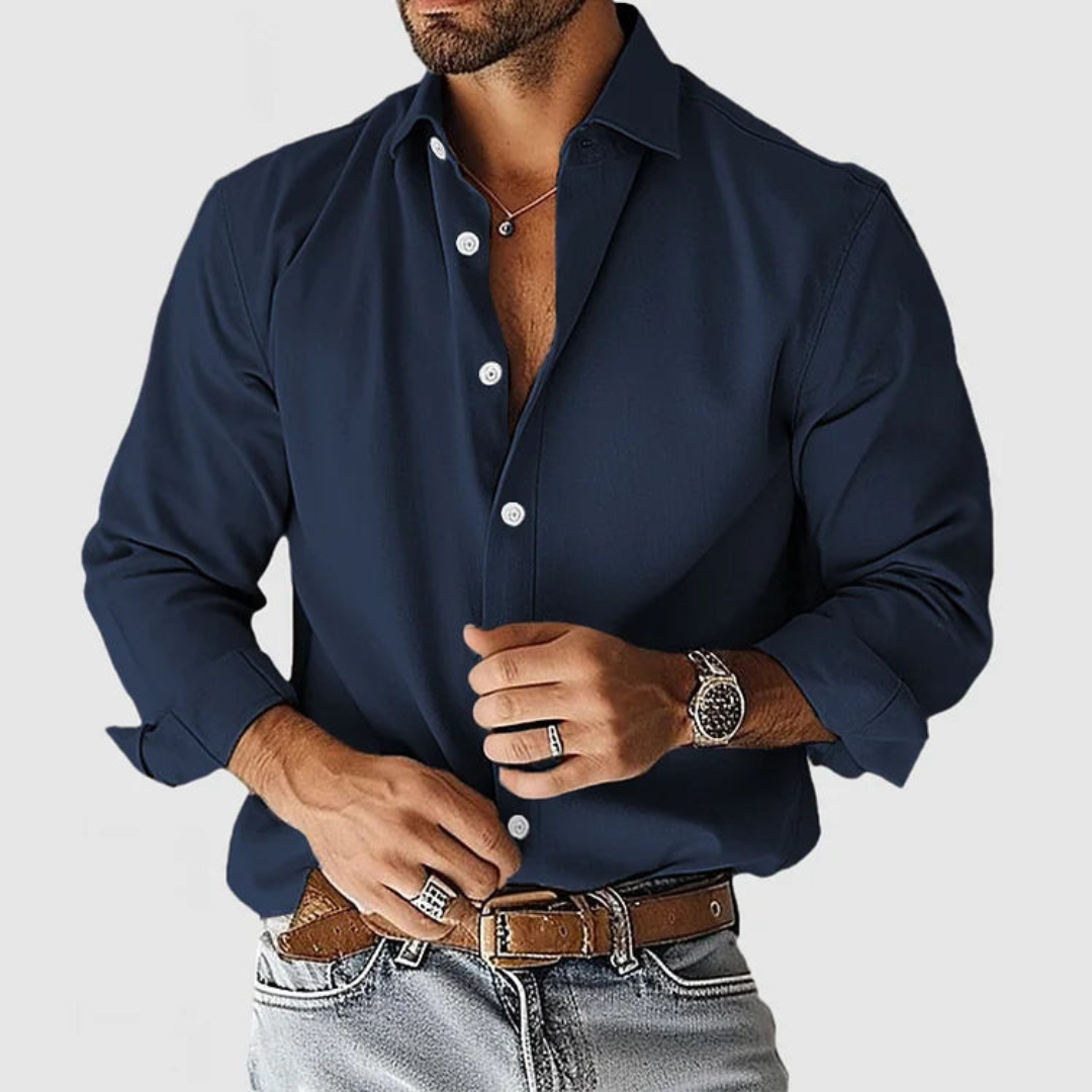 Dallas | Chemise Manche Longue Pour Hommes | Noir