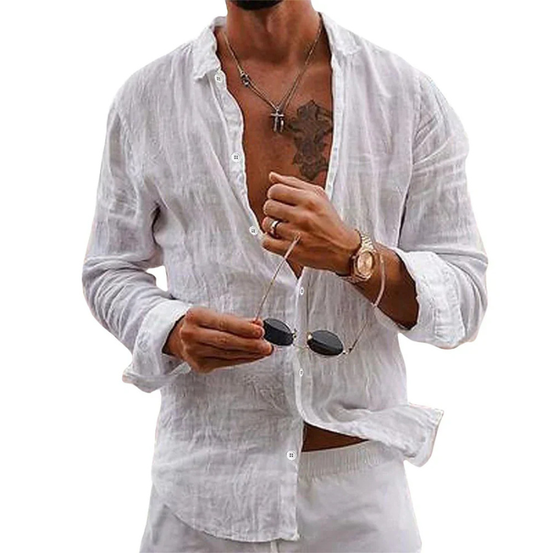 Amen | Chemise en lin pour Hommes | Blanche