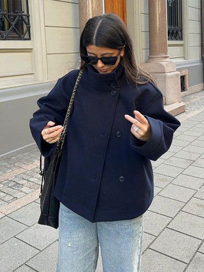 Veste Élégante Courte de Luxe avec Boutons Doubles