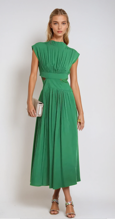 Sophie - Elégante robe cocktail maxi en mousseline de soie