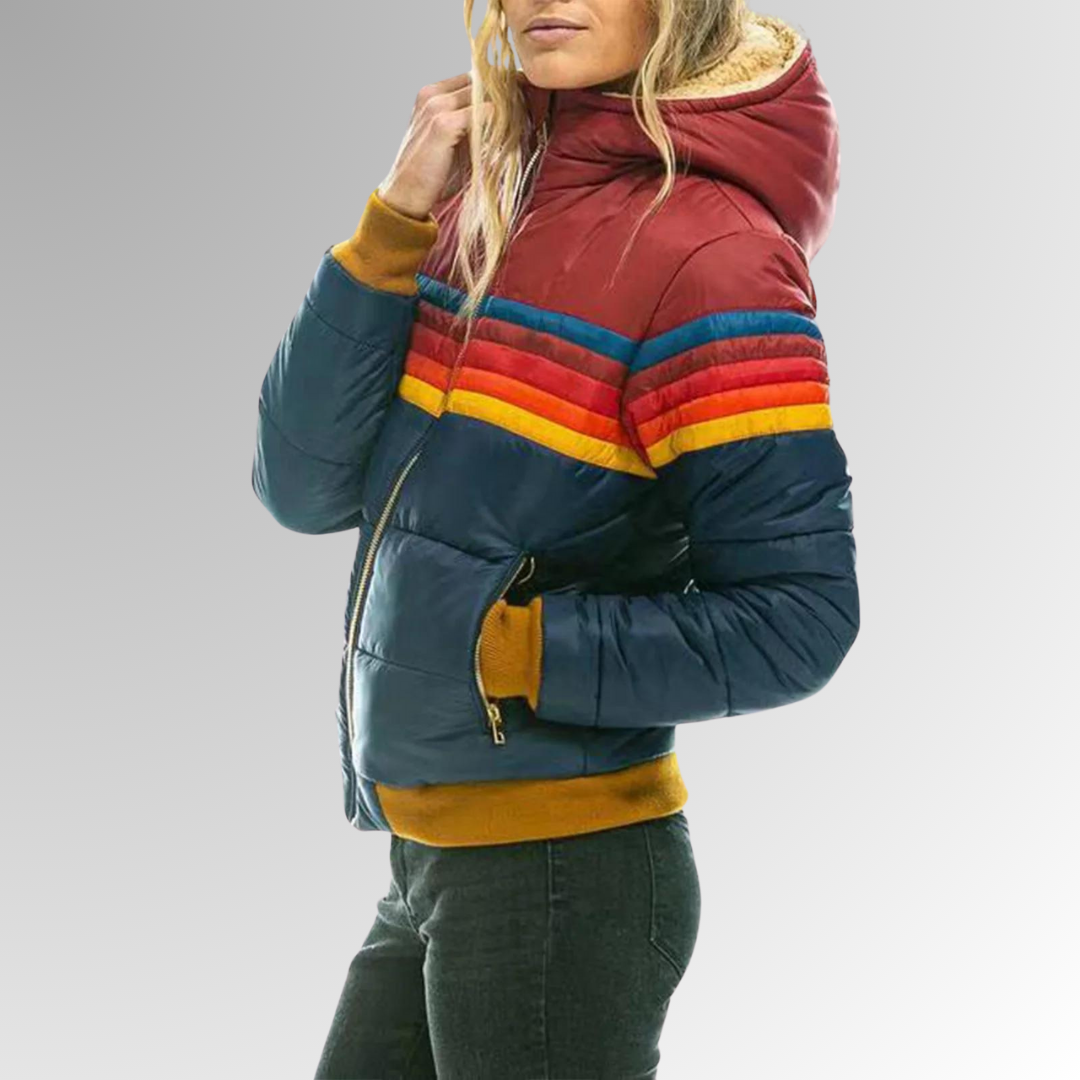 AtelierdeRocheParis | Veste zippée à rayures arc-en-ciel