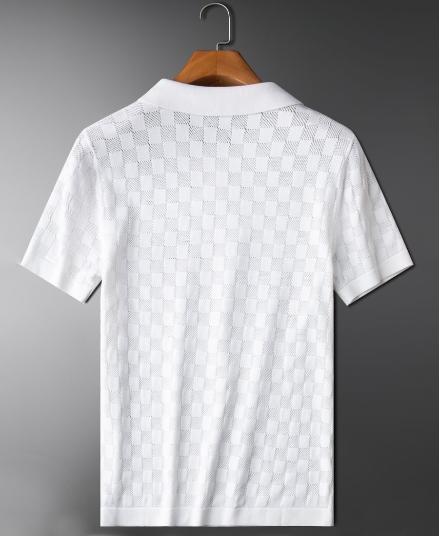 Arnold |  Polo Manche Courte Pour Hommes | Blanche