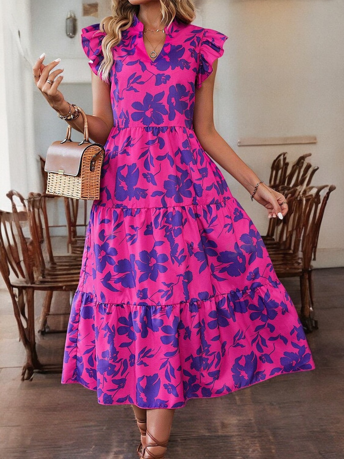 Ophélie - Robe d'été élégante avec manches à volants