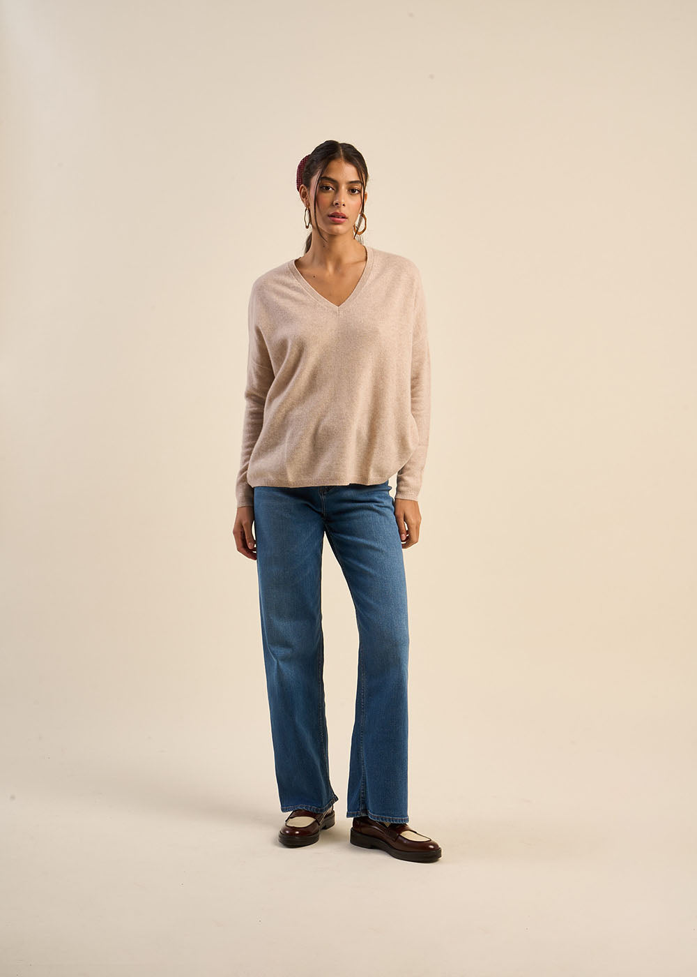 Pull en 100% cachemire à Col V