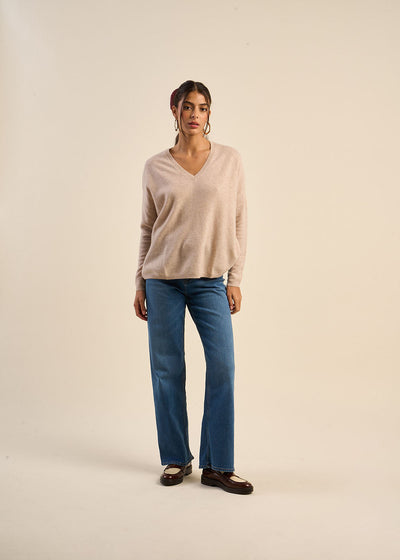 Pull en 100% cachemire à Col V