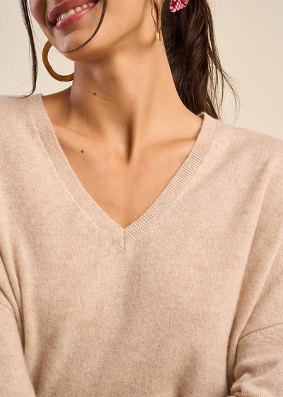 Pull en 100% cachemire à Col V