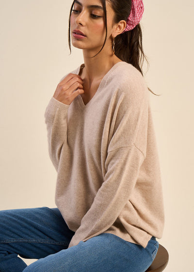 Pull en 100% cachemire à Col V
