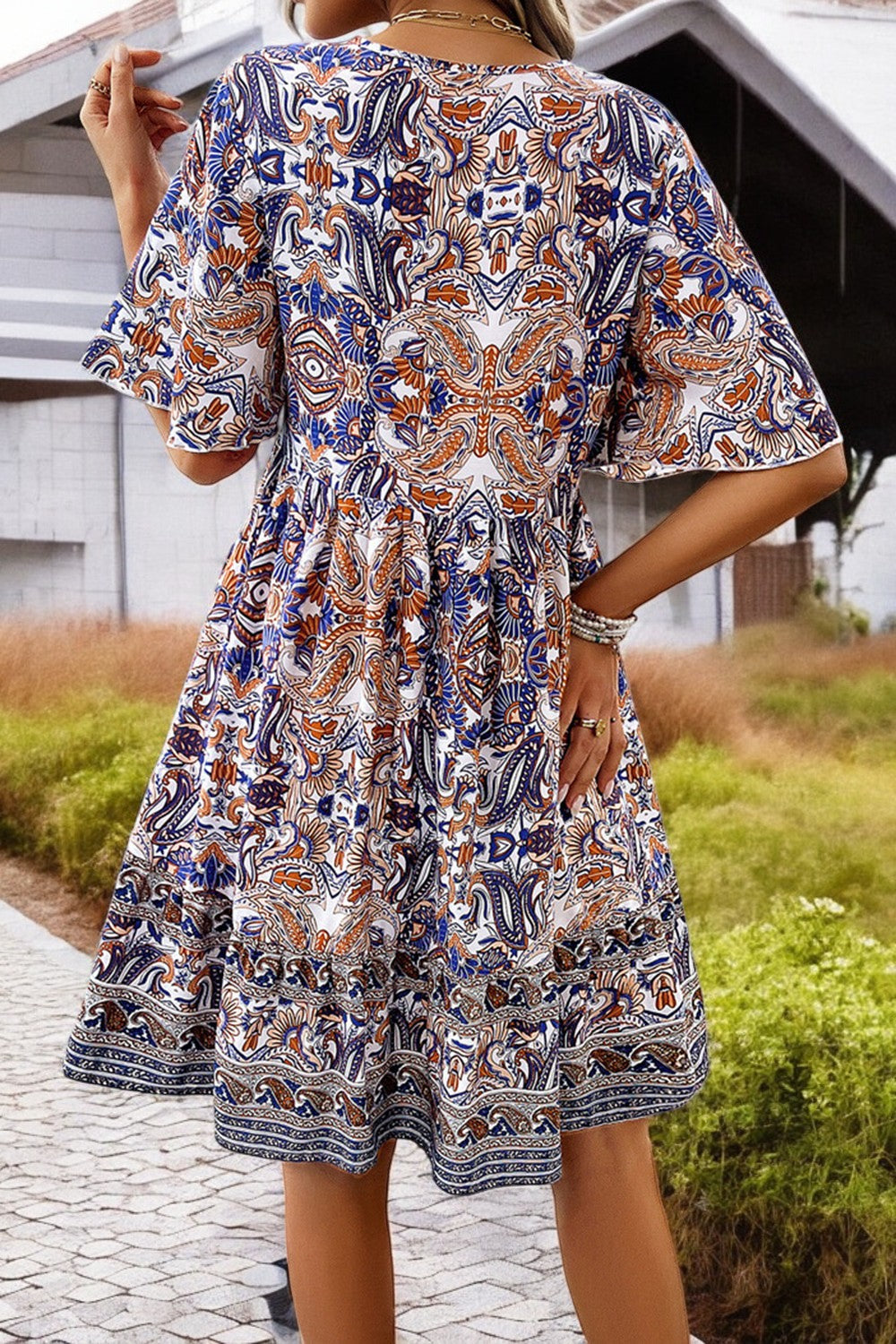 Amélie - Mini-robe imprimée décolleté en V