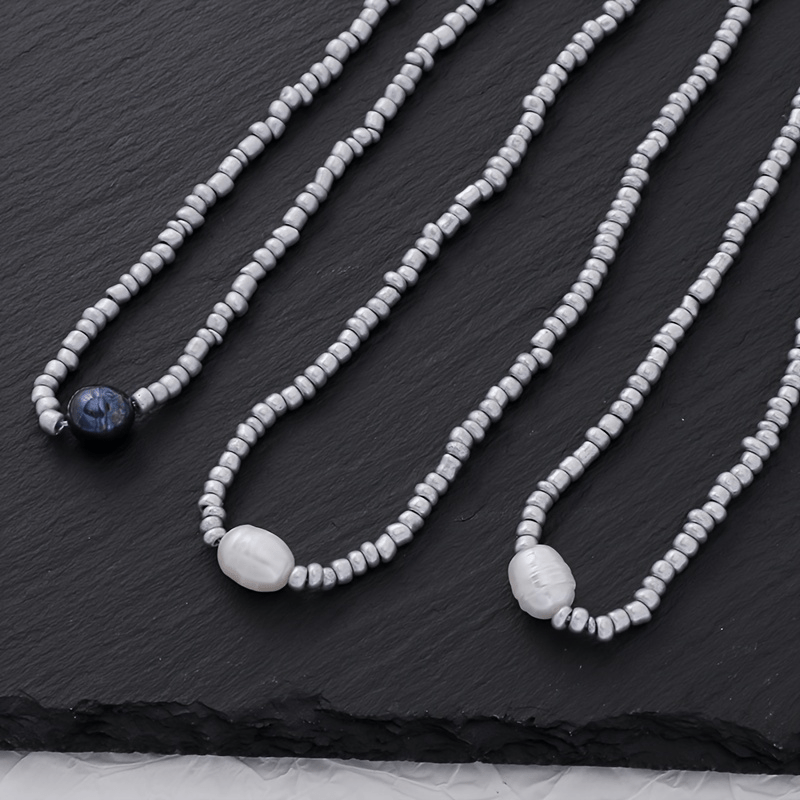 Colliers vintage 3 pièces avec perles d’eau douce et perles – Faits main