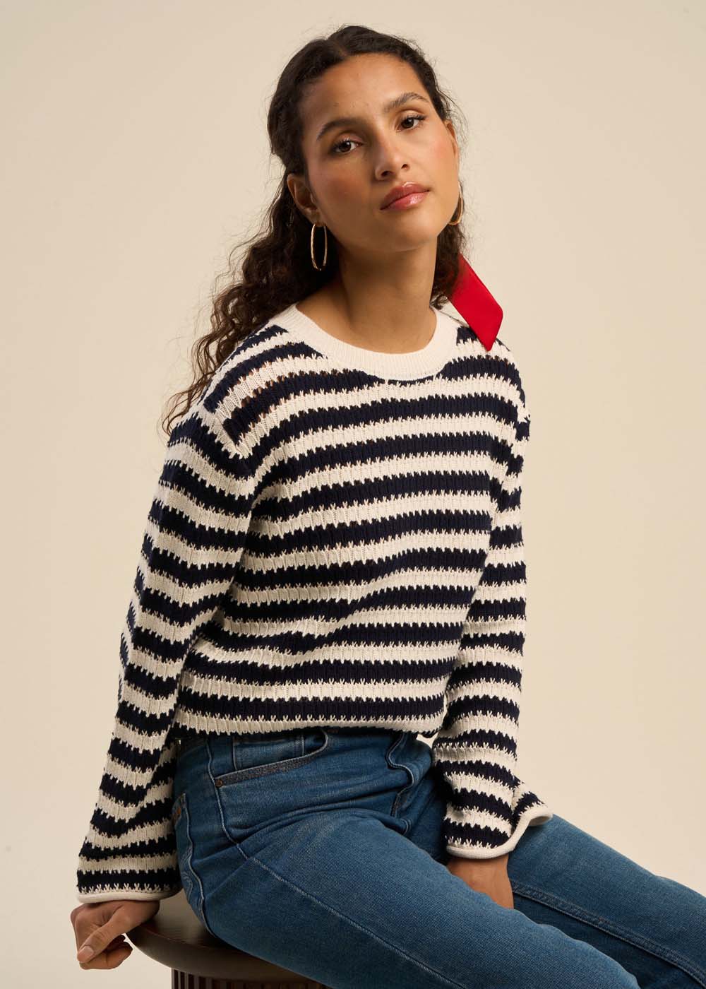 Pull motif marinière