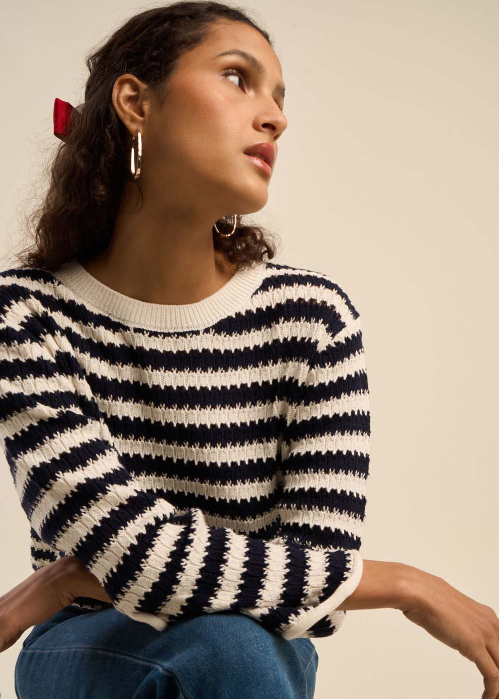 Pull motif marinière