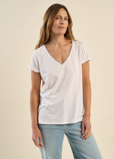 Tee-shirt col V manches courtes