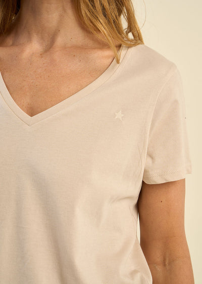 Tee-shirt col V en coton