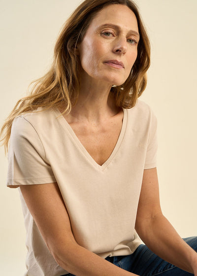 Tee-shirt col V en coton