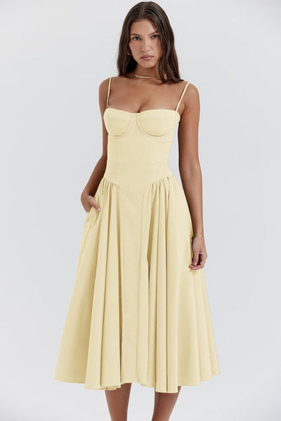 Tulum – Robe Midi Bustier Sans Manches