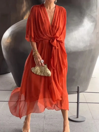 Inès - Robe élégante et légère en mousseline de soie