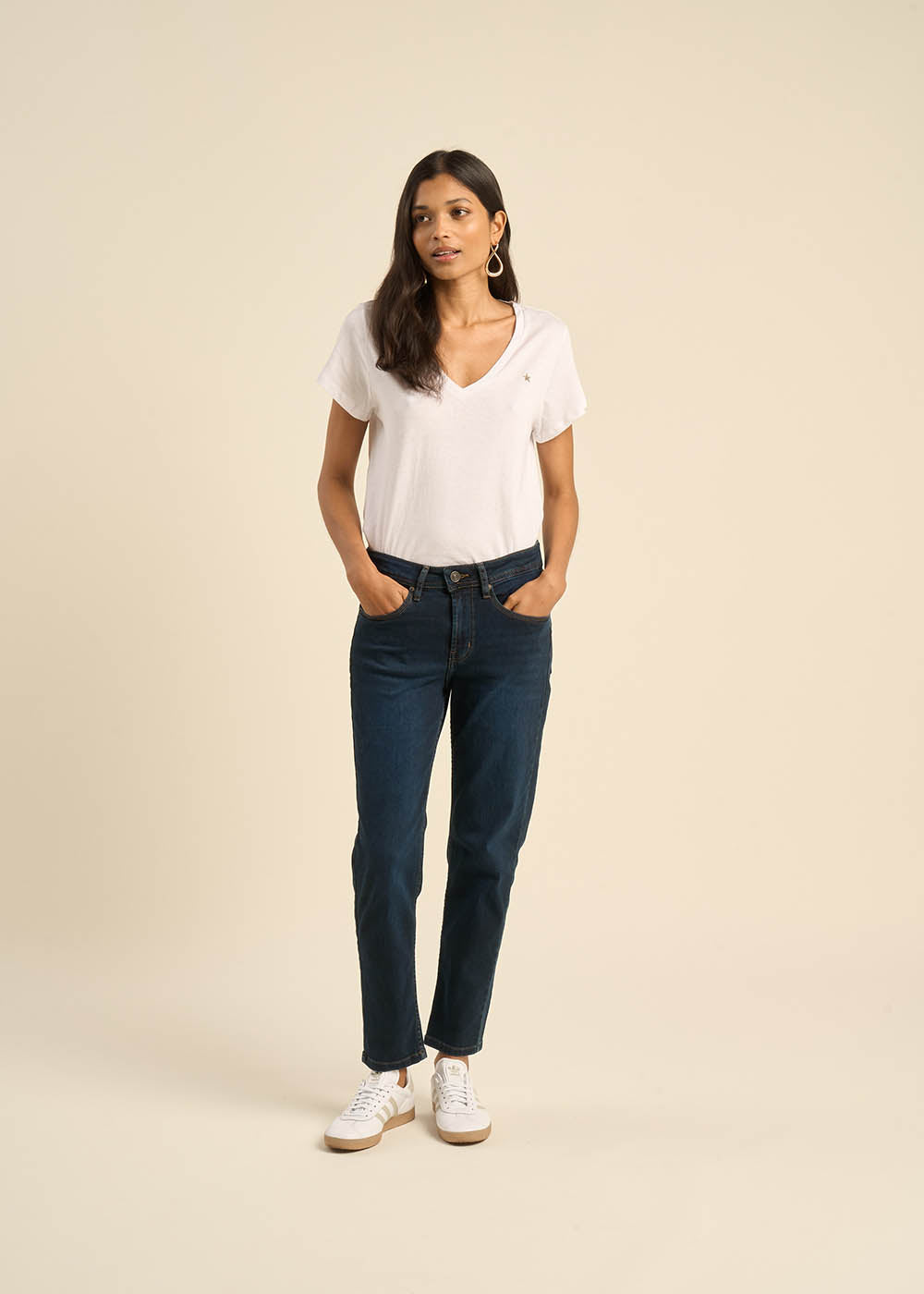 Jean boyfriend à taille médium