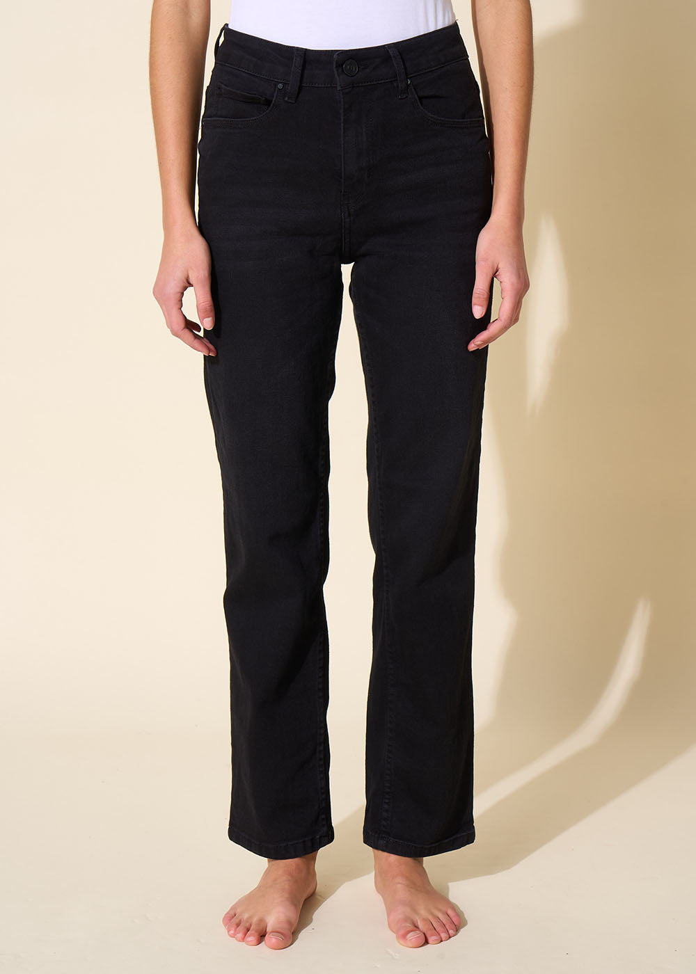Jean taille haute cinq poches