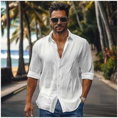 Finley | Chemise Manche Longue Pour Hommes | Blanc