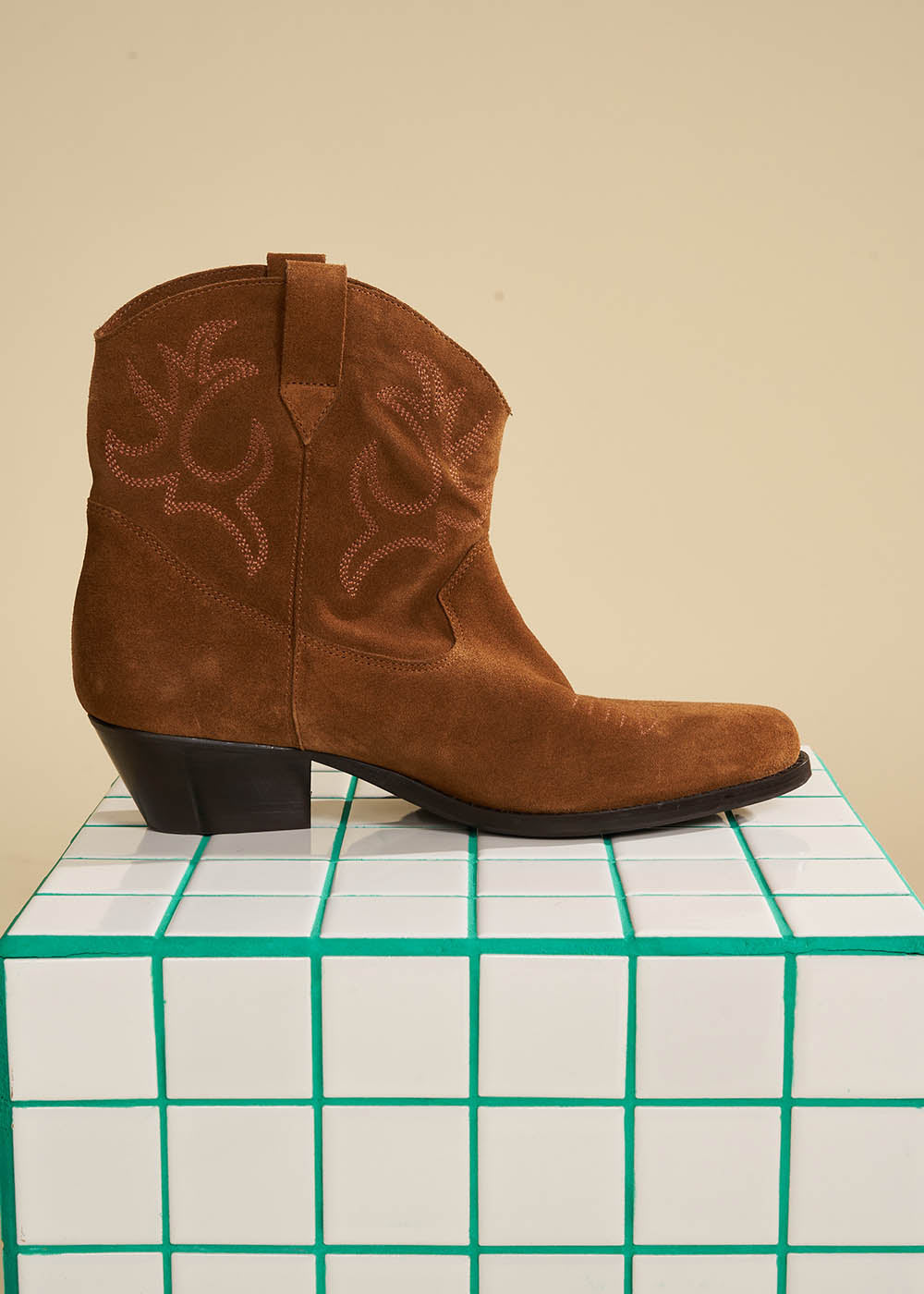 Santiag camel en cuir