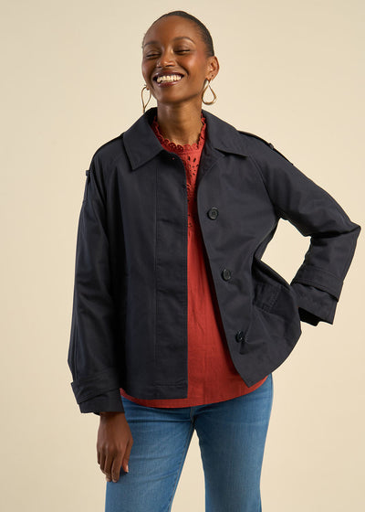 Trench court ample en coton