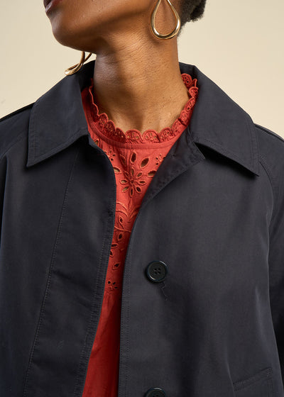 Trench court ample en coton