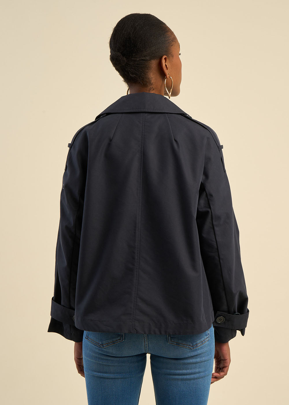 Trench court ample en coton