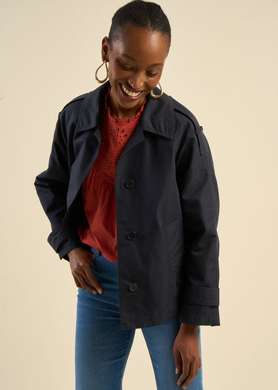 Trench court ample en coton