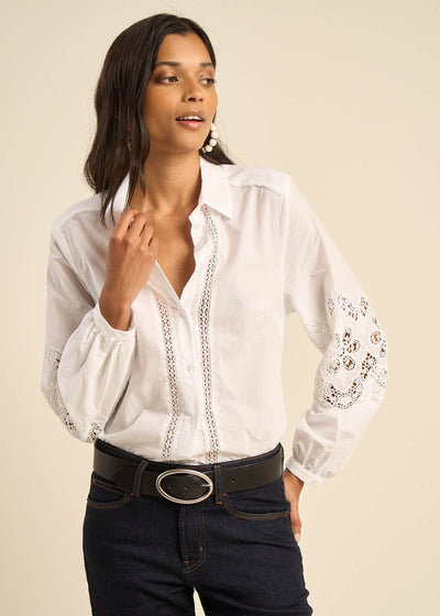 Chemise large à broderies