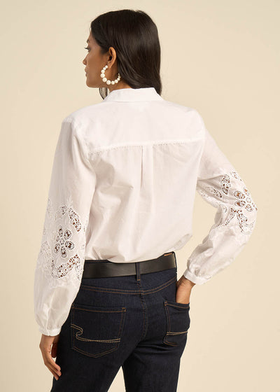 Chemise large à broderies