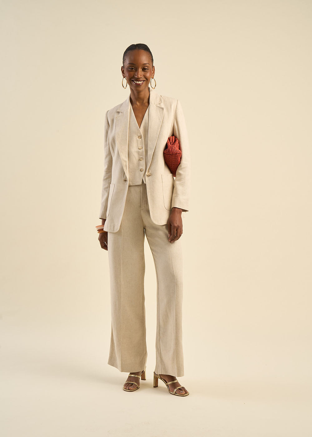 Veste de tailleur contenant du lin