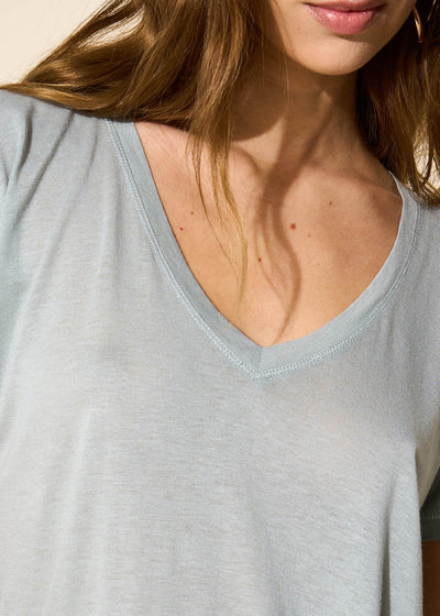 Tee-shirt oversize col V