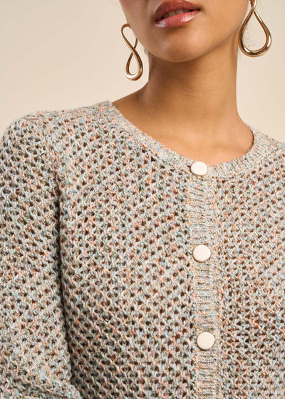 Gilet en lurex boutons bijoux