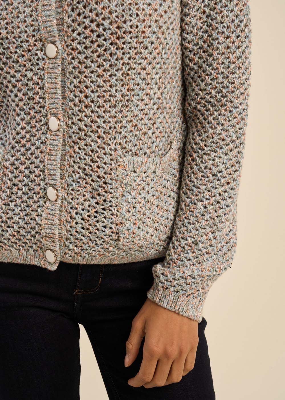 Gilet en lurex boutons bijoux