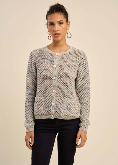 Gilet en lurex boutons bijoux