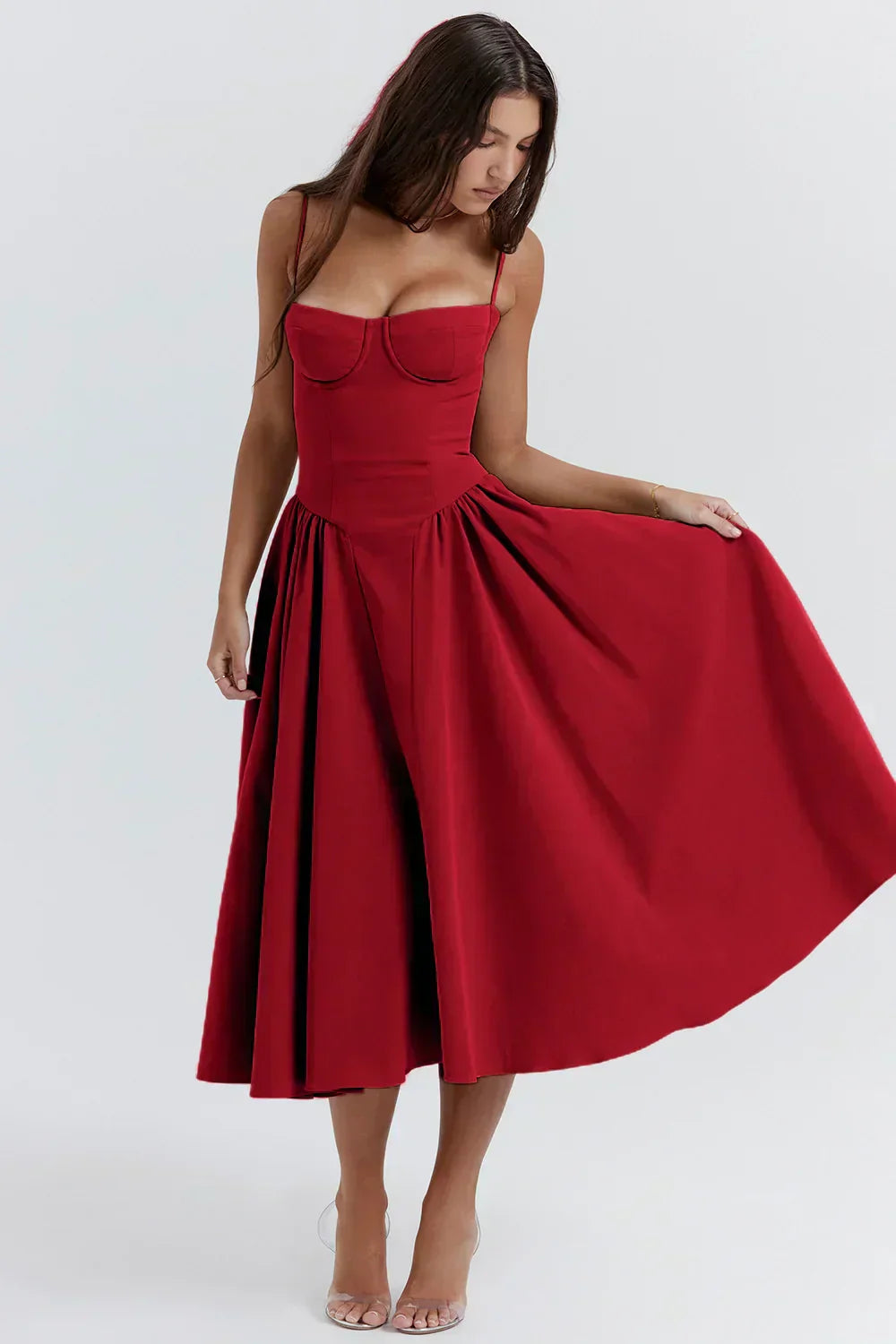 Tulum – Robe Midi Bustier Sans Manches