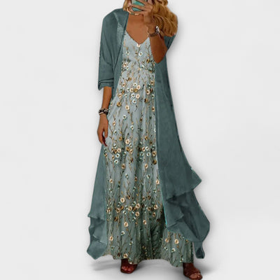 Mélanie | Ensemble robe maxi et veste élégante