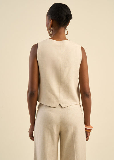 Gilet de costume contenant du lin