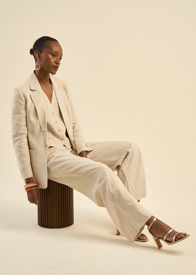 Gilet de costume contenant du lin