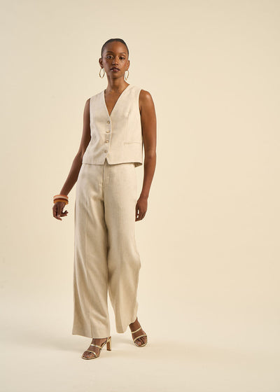 Gilet de costume contenant du lin