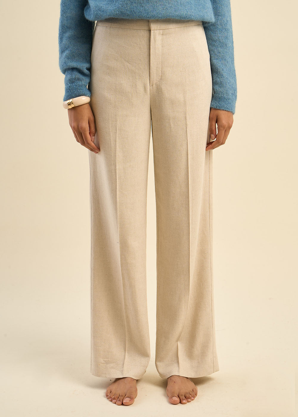 Pantalon de costume contenant du lin