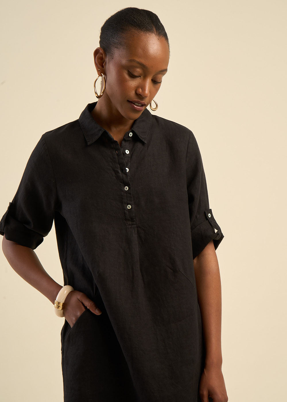 Robe courte en lin