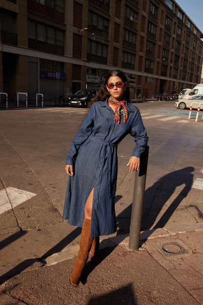 Robe mi-longue en jean