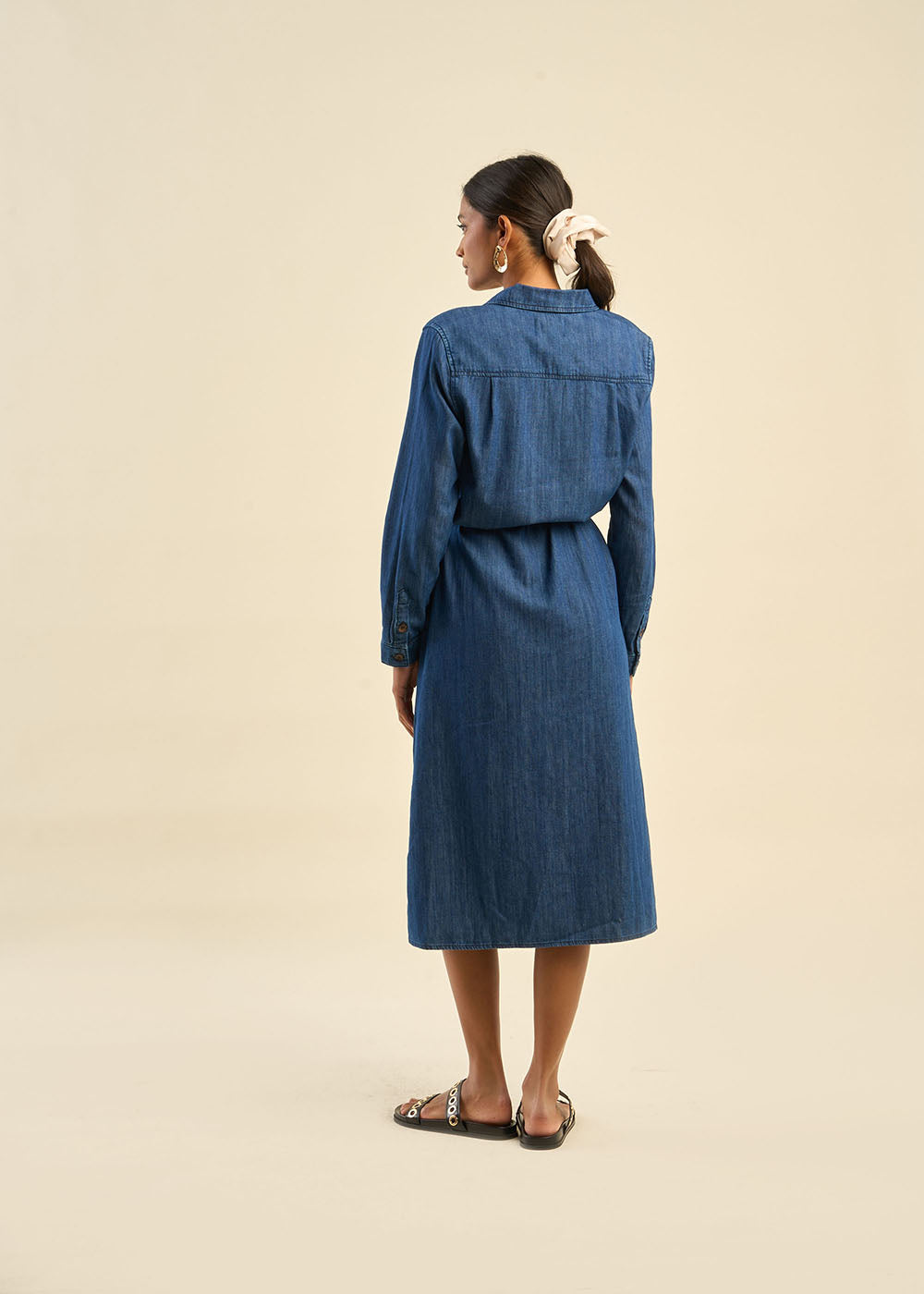 Robe mi-longue en jean