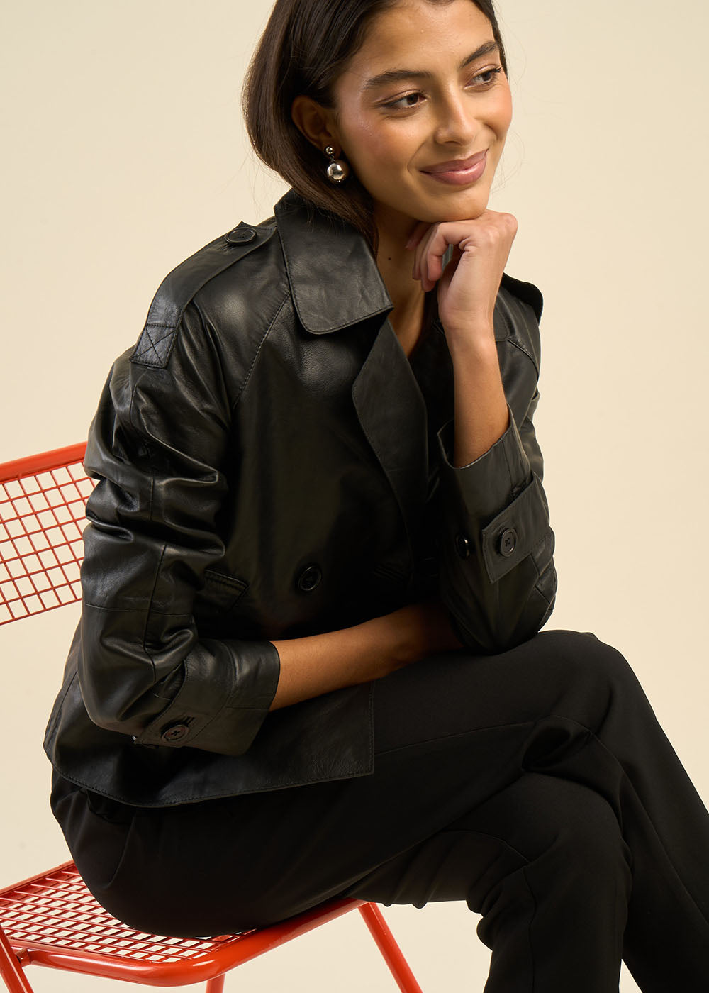 Veste en cuir courte