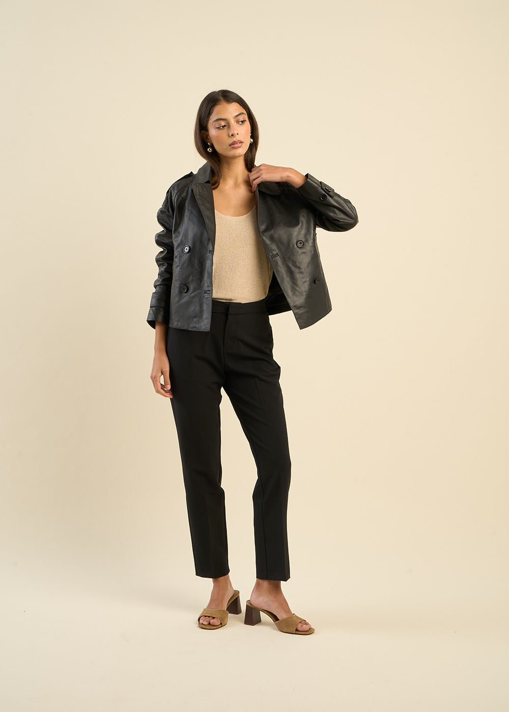 Veste en cuir courte