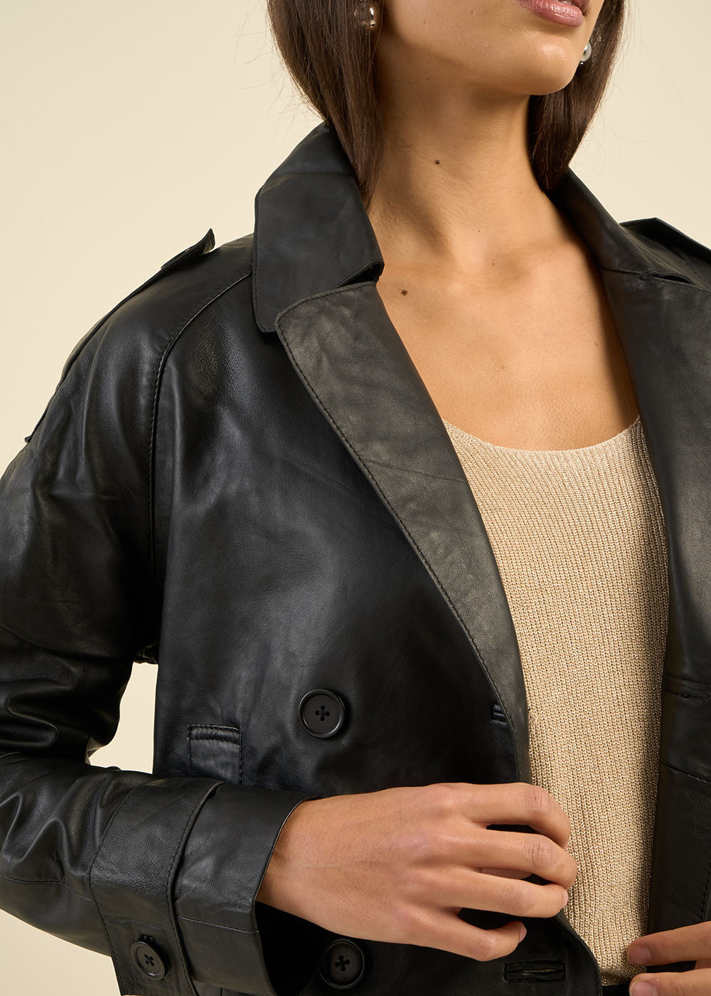 Veste en cuir courte