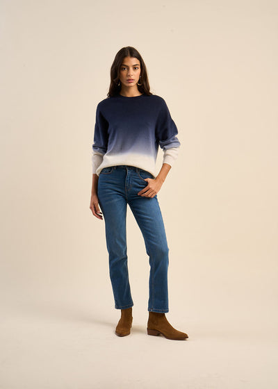 Pull à col rond deep dye