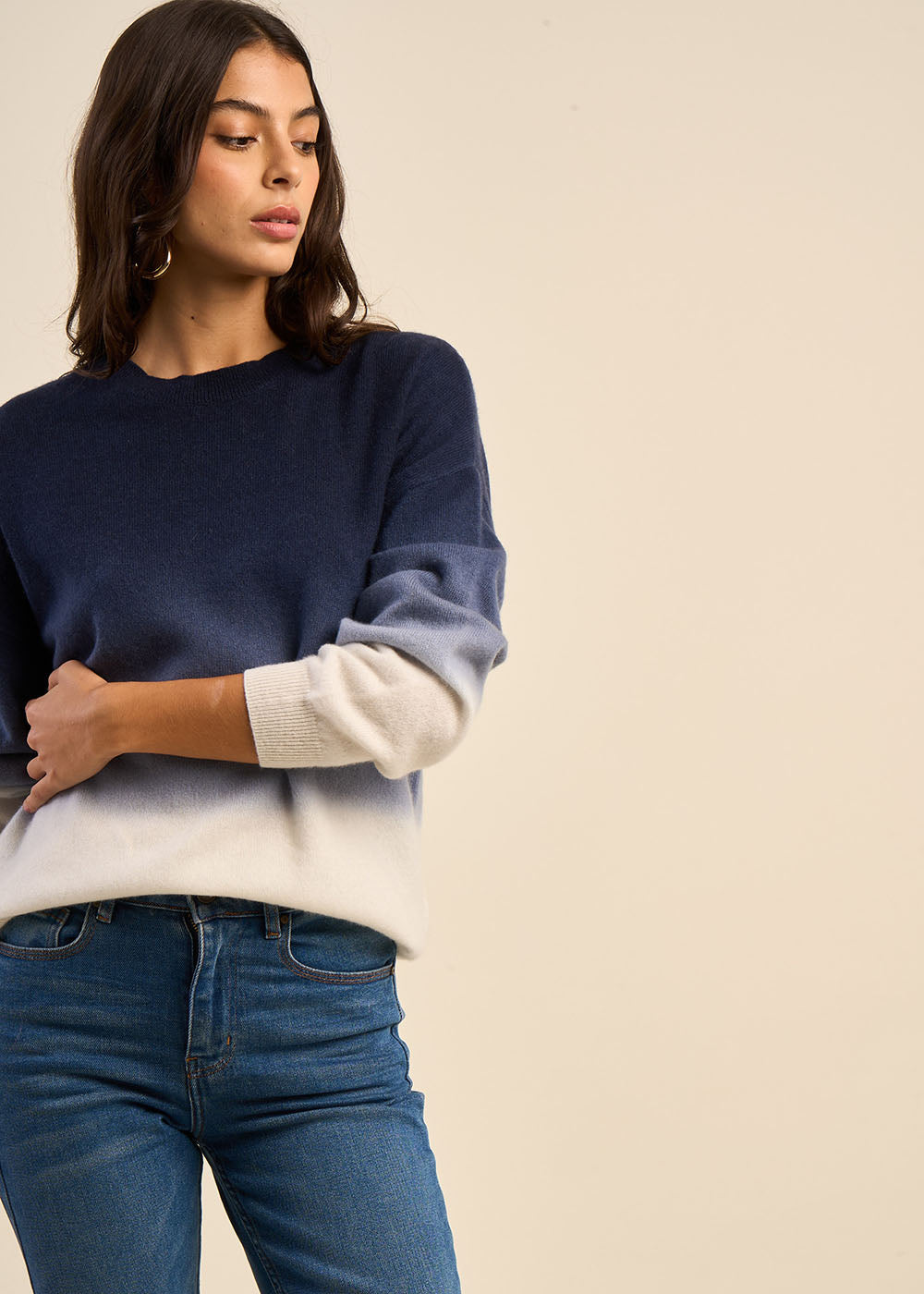 Pull à col rond deep dye
